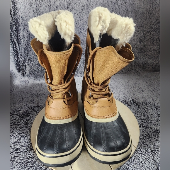 Sorel Winter Carnival Camel Brown Insulated Waterproof Boots Women's Size 8 - Picture 3 of 9